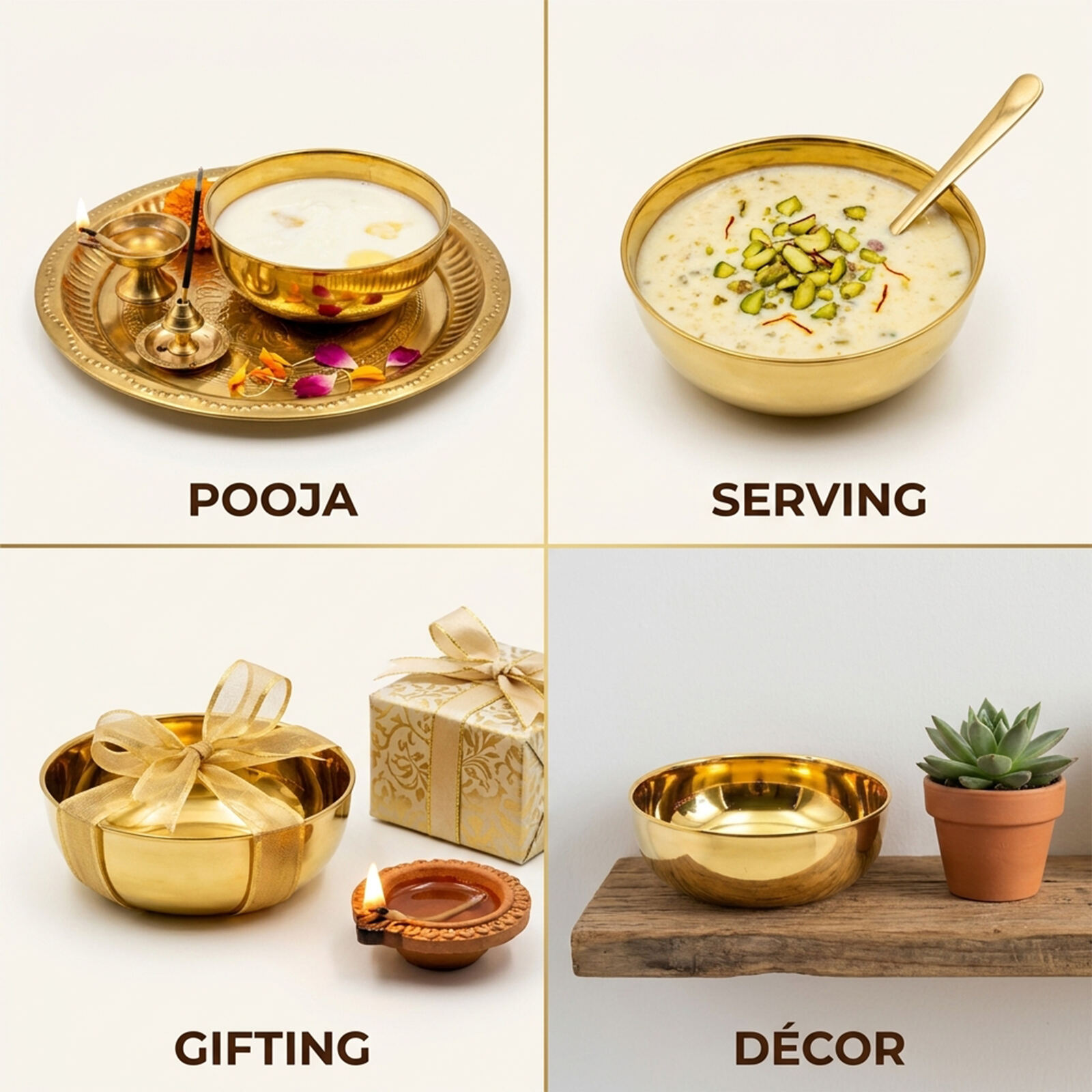 Multipurpose brass bowls